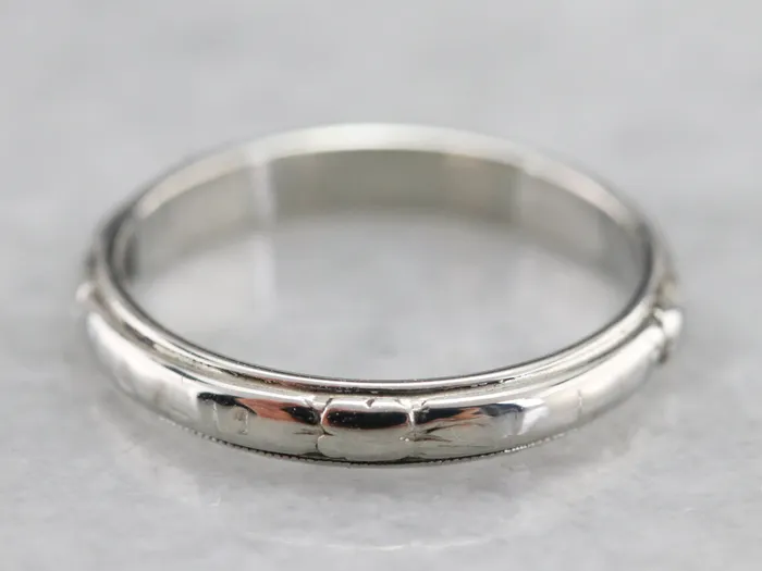 Market Square Jewelers Rings Vintage 18K White Gold Wedding Band Market Square Jewelers Rings Vintage 18K White Gold Wedding Band