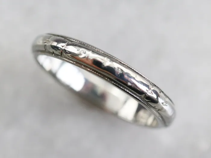 Market Square Jewelers Rings Vintage 18K White Gold Wedding Band Market Square Jewelers Rings Vintage 18K White Gold Wedding Band
