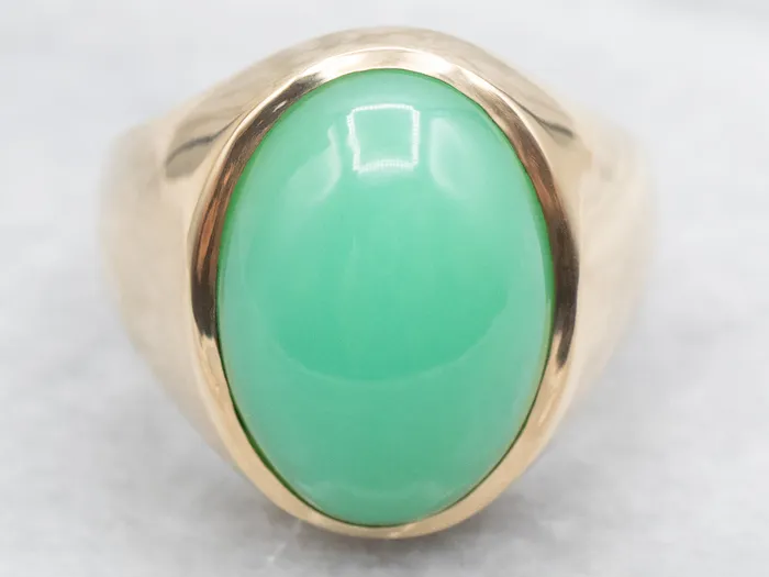 Market Square Jewelers Rings Vintage Chrysoprase Cabochon Ring