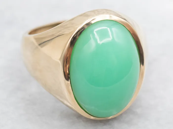Market Square Jewelers Rings Vintage Chrysoprase Cabochon Ring
