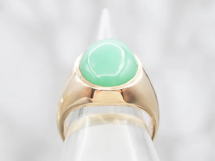 Market Square Jewelers Rings Vintage Chrysoprase Cabochon Ring