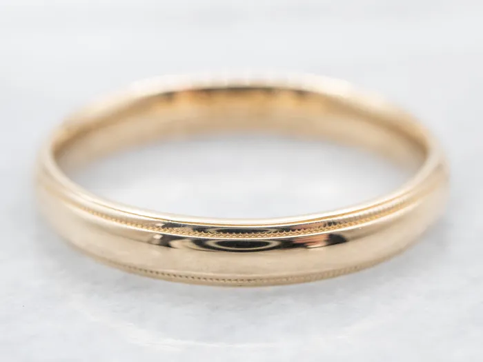 Market Square Jewelers Rings Vintage Gold Milgrain Edge Band