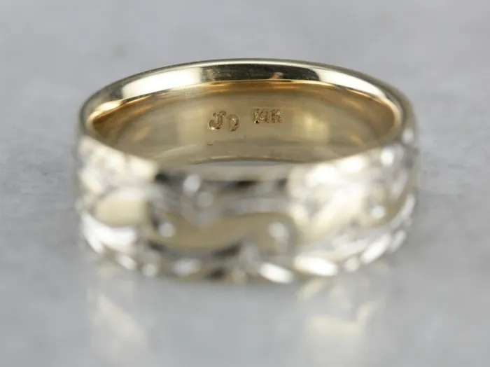 Market Square Jewelers Rings Vintage Gold Pattern Band Market Square Jewelers Rings Vintage Gold Pattern Band