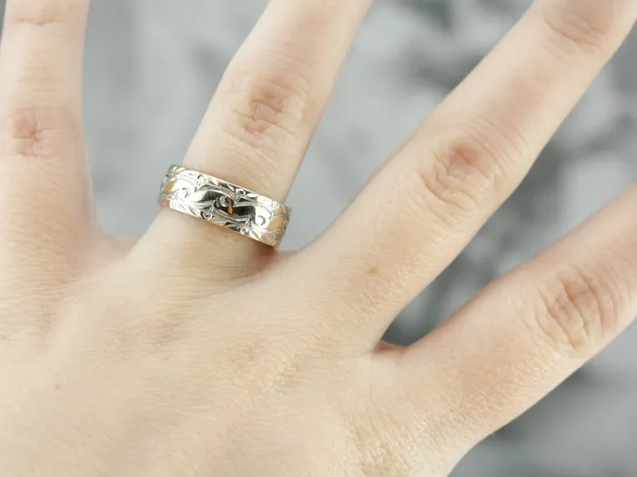 Market Square Jewelers Rings Vintage Gold Pattern Band Market Square Jewelers Rings Vintage Gold Pattern Band