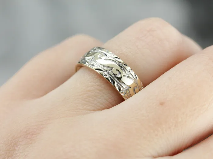 Market Square Jewelers Rings Vintage Gold Pattern Band Market Square Jewelers Rings Vintage Gold Pattern Band