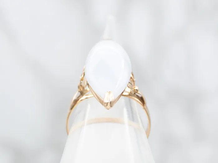 Market Square Jewelers Rings Vintage Ring with Marquise Cut Blue Lace Agate