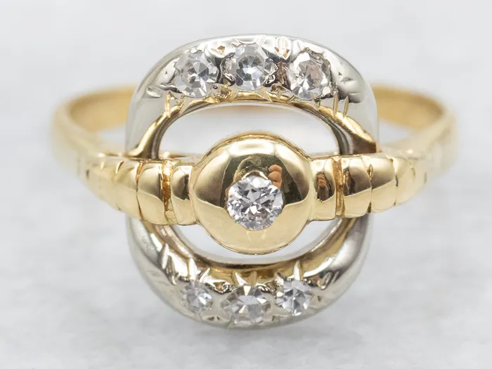 Market Square Jewelers Unique Italian Two Tone 18Karat Gold and Diamond Ring Rings Market Square Jewelers Unique Italian Two Tone 18Karat Gold and Diamond Ring Rings