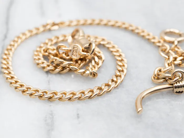 Market Square Jewelers Watches Antique Gold TBar Pocket Watch Chain