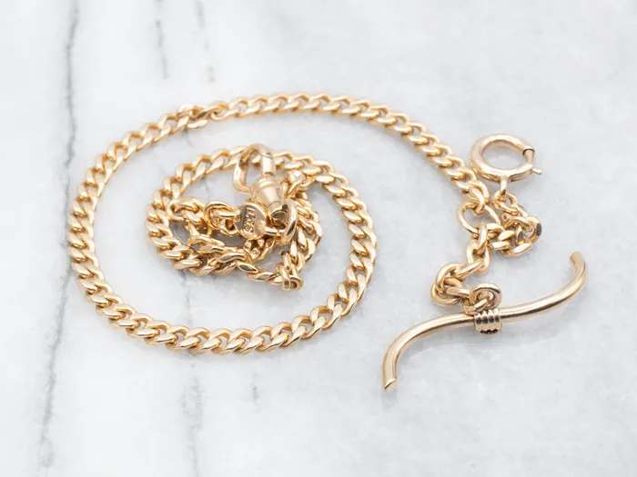 Market Square Jewelers Watches Antique Gold TBar Pocket Watch Chain