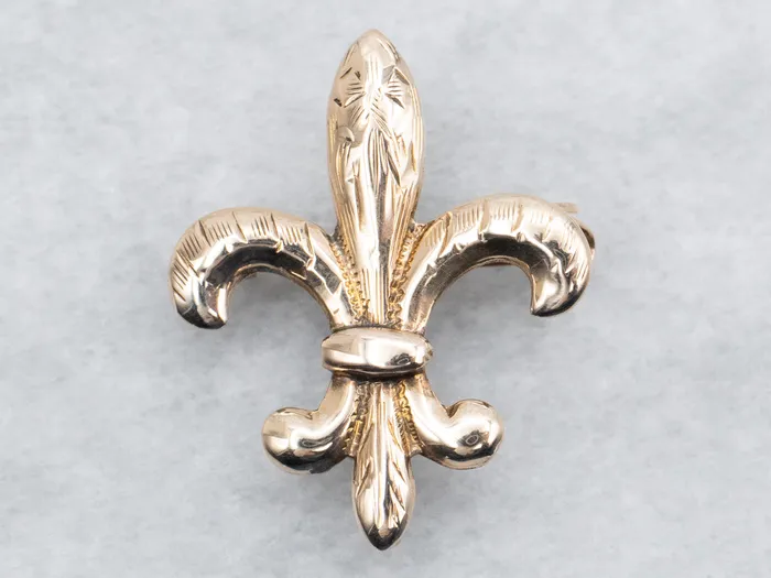 Market Square Jewelers Watches Fleur de Lis Gold Watch Pin