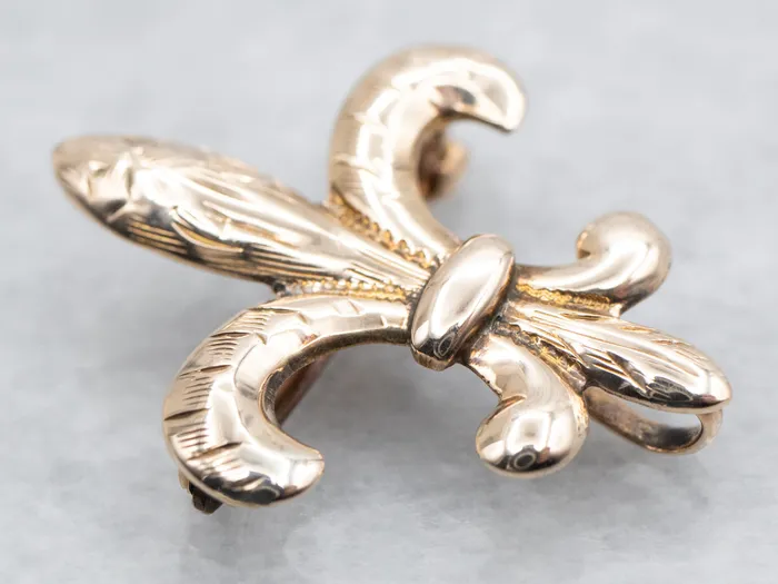 Market Square Jewelers Watches Fleur de Lis Gold Watch Pin