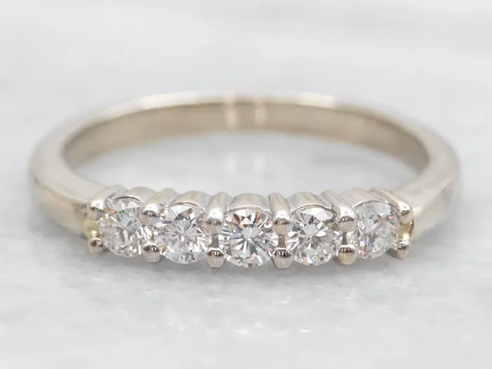 Market Square Jewelers White Gold 5Diamond Wedding Band Rings
