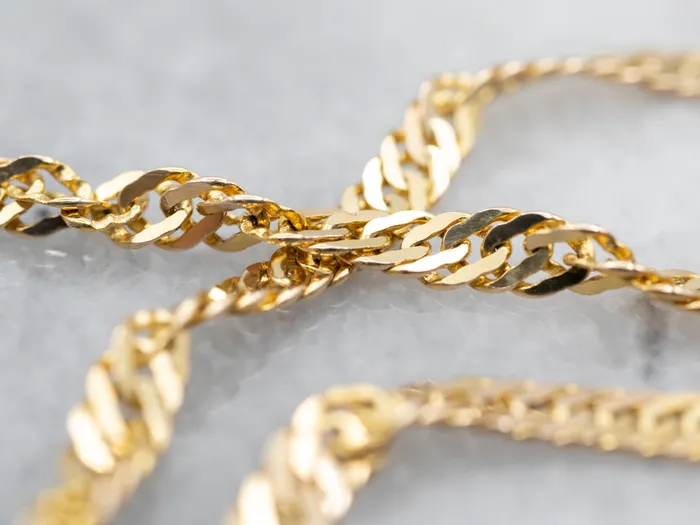 Market Square Jewelers Yellow Gold Twisted Curb Chain PreStyled Sets