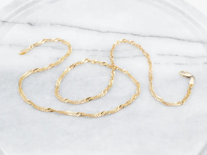 Market Square Jewelers Yellow Gold Twisted Curb Chain PreStyled Sets Market Square Jewelers Yellow Gold Twisted Curb Chain PreStyled Sets