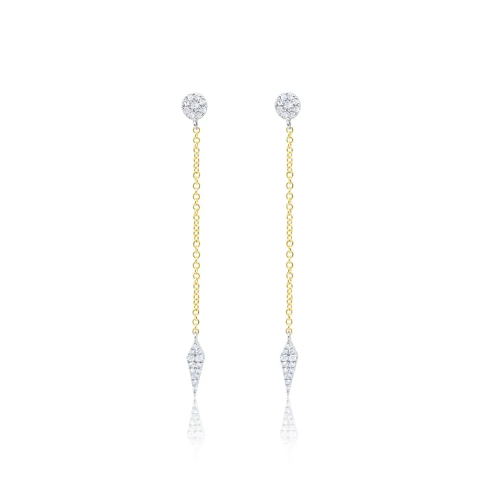 Meira T Earrings 14kt Yellow Gold and Diamond Drop Earring
