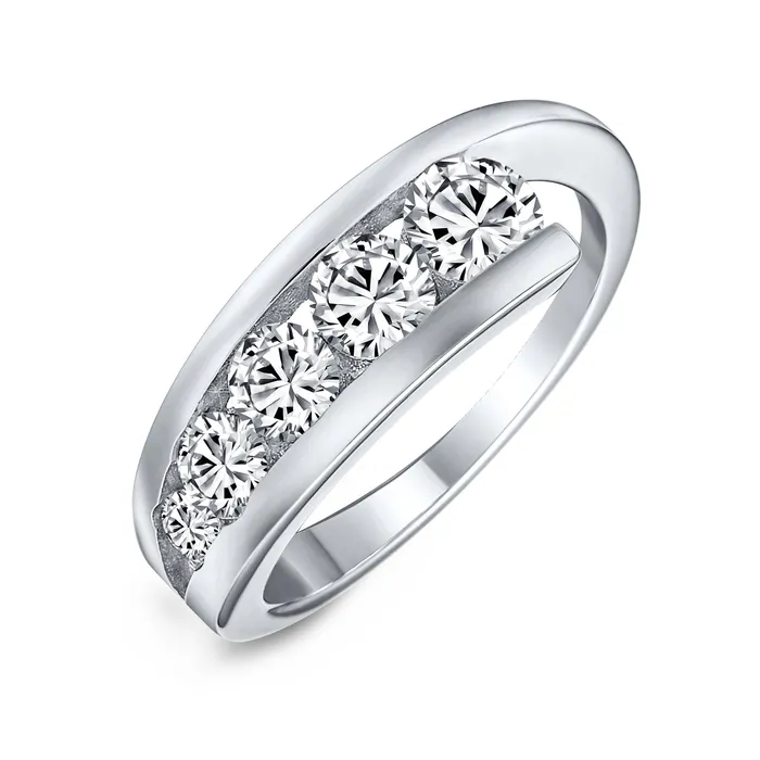 Modern Bride CZ Cocktail Statement Ring Sterling Silver Anniversary Band BlingJewelry Wholesale Rings Modern Bride CZ Cocktail Statement Ring Sterling Silver Anniversary Band BlingJewelry Wholesale Rings