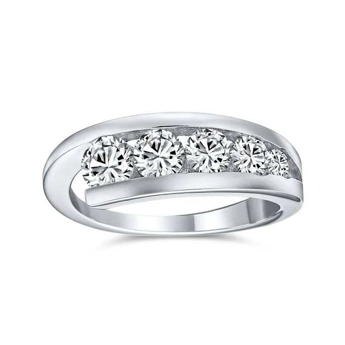 Modern Bride CZ Cocktail Statement Ring Sterling Silver Anniversary Band BlingJewelry Wholesale Rings Modern Bride CZ Cocktail Statement Ring Sterling Silver Anniversary Band BlingJewelry Wholesale Rings