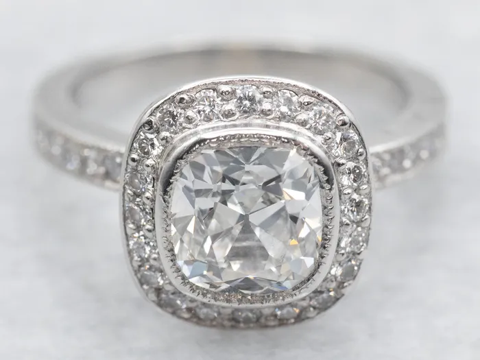 Modern Platinum Diamond Halo Engagement Ring Market Square Jewelers Rings Modern Platinum Diamond Halo Engagement Ring Market Square Jewelers Rings