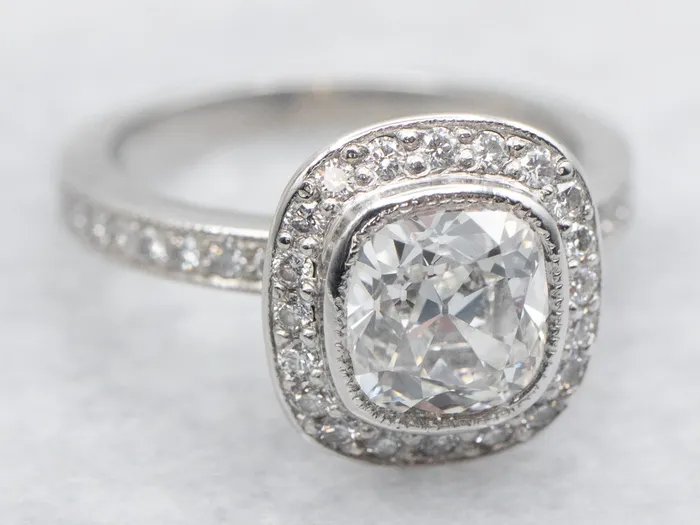 Modern Platinum Diamond Halo Engagement Ring Market Square Jewelers Rings Modern Platinum Diamond Halo Engagement Ring Market Square Jewelers Rings
