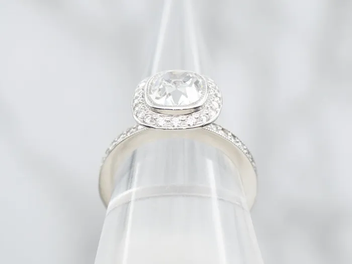 Modern Platinum Diamond Halo Engagement Ring Market Square Jewelers Rings Modern Platinum Diamond Halo Engagement Ring Market Square Jewelers Rings