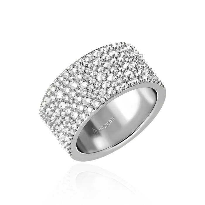 Moissanite Reverse Set Diamond Band Ring aporro Rings