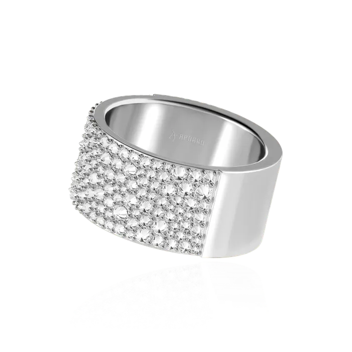Moissanite Reverse Set Diamond Band Ring aporro Rings