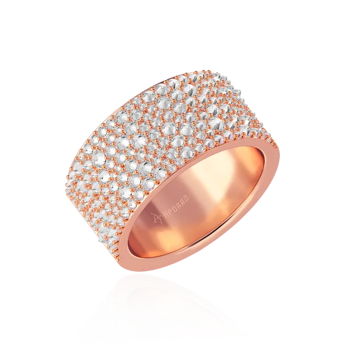 Moissanite Reverse Set Diamond Band Ring aporro Rings
