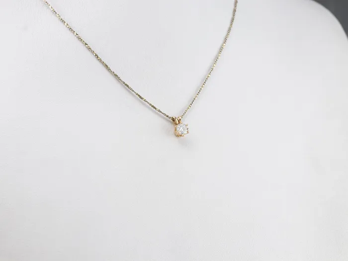 MSJ Office PreStyled Sets Diamond Gold Solitaire Pendant MSJ Office PreStyled Sets Diamond Gold Solitaire Pendant