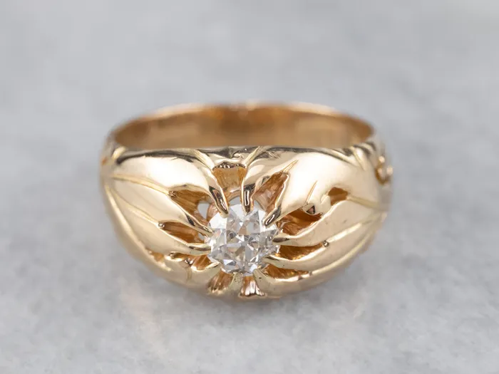 MSJ Office Rings Unisex Old Mine Cut Diamond Victorian Ring MSJ Office Rings Unisex Old Mine Cut Diamond Victorian Ring