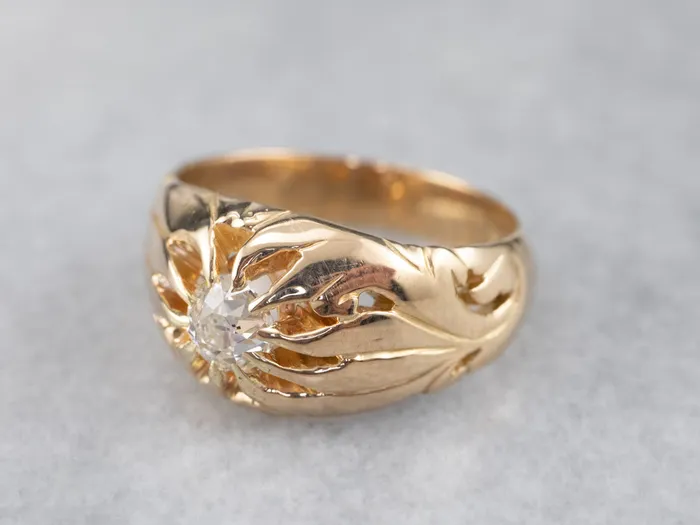 MSJ Office Rings Unisex Old Mine Cut Diamond Victorian Ring MSJ Office Rings Unisex Old Mine Cut Diamond Victorian Ring