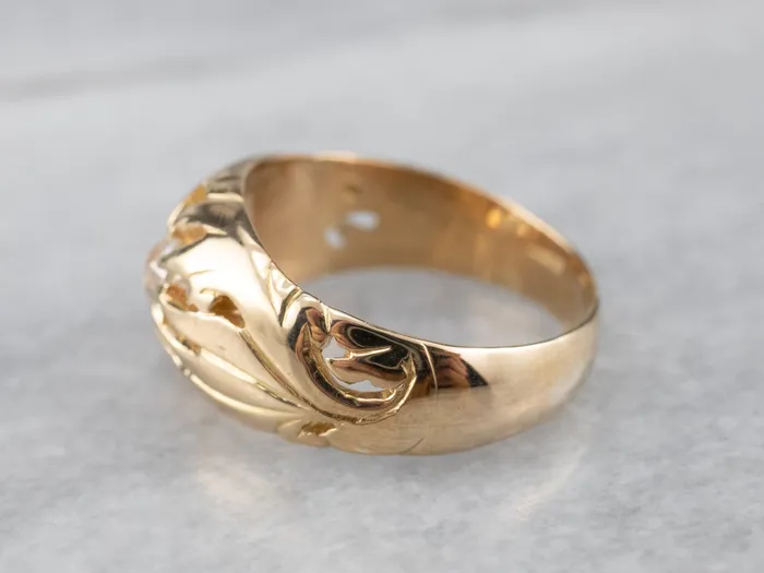 MSJ Office Rings Unisex Old Mine Cut Diamond Victorian Ring MSJ Office Rings Unisex Old Mine Cut Diamond Victorian Ring