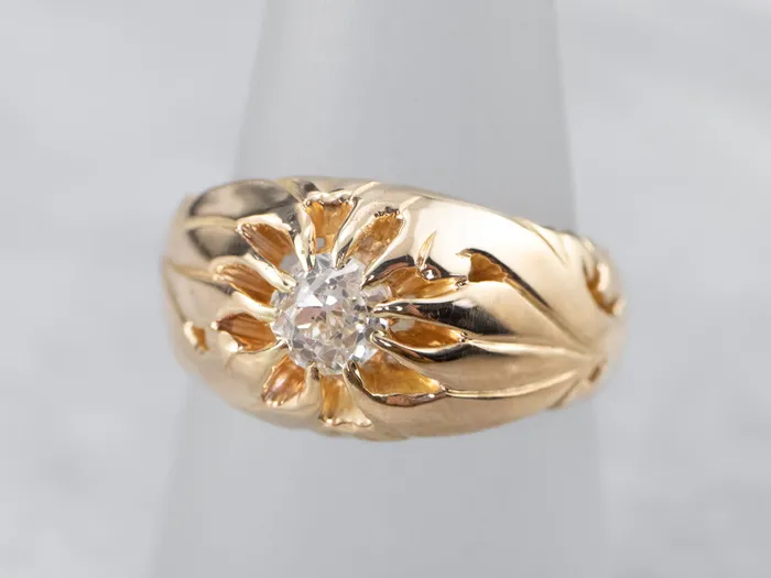 MSJ Office Rings Unisex Old Mine Cut Diamond Victorian Ring MSJ Office Rings Unisex Old Mine Cut Diamond Victorian Ring