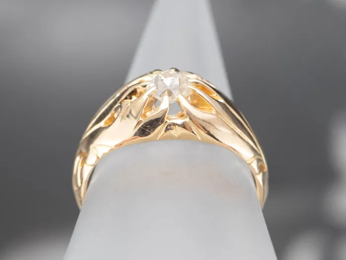 MSJ Office Rings Unisex Old Mine Cut Diamond Victorian Ring MSJ Office Rings Unisex Old Mine Cut Diamond Victorian Ring