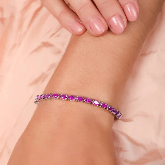 Natural Purple Amethyst Tennis Bracelet in Sterling Silver February Birthstone BlingJewelry Wholesale Bracelets