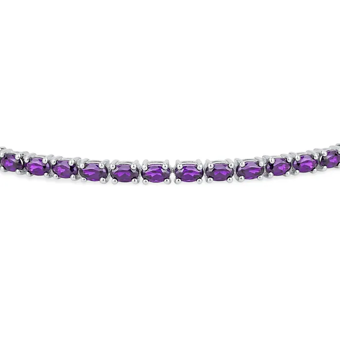 Natural Purple Amethyst Tennis Bracelet in Sterling Silver February Birthstone BlingJewelry Wholesale Bracelets