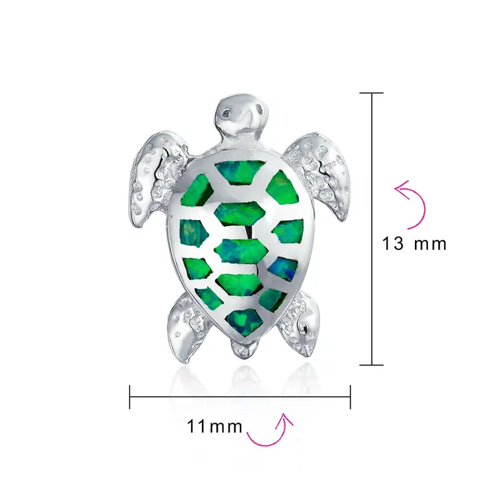 Nautical Beach Vacation Opal Sea Turtle Stud Earrings Sterling Silver 13MM BlingJewelry Wholesale Earrings Nautical Beach Vacation Opal Sea Turtle Stud Earrings Sterling Silver 13MM BlingJewelry Wholesale Earrings