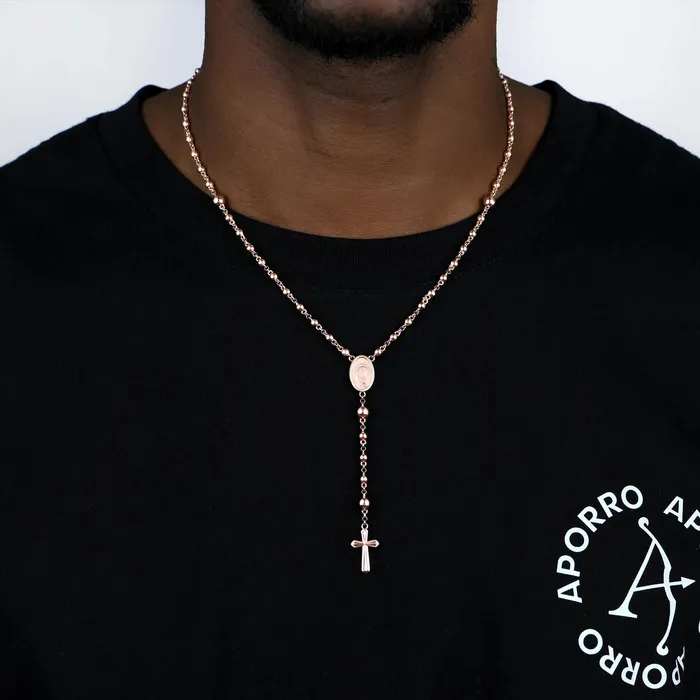 Necklaces Aporro Brand Custom Adjustable 14k Gold Virgin Mary Rosary Necklace