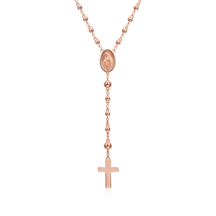 Necklaces Aporro Brand Custom Adjustable 14k Gold Virgin Mary Rosary Necklace