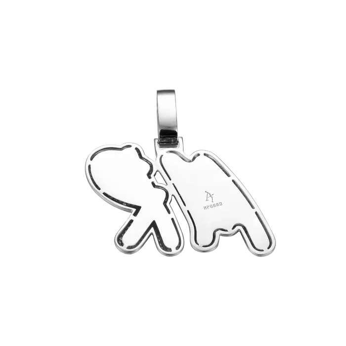 Necklaces Aporro Brand Custom Iced Out Multilayer Baguette Font Pendant