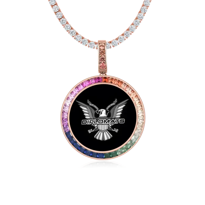 Necklaces Aporro Brand Custom LabGrown Gemstone Photo Pendant Necklaces Aporro Brand Custom LabGrown Gemstone Photo Pendant