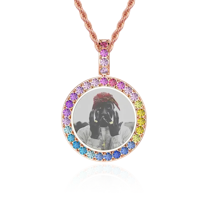 Necklaces Aporro Brand Custom LabGrown Gemstone Photo Pendant Necklaces Aporro Brand Custom LabGrown Gemstone Photo Pendant