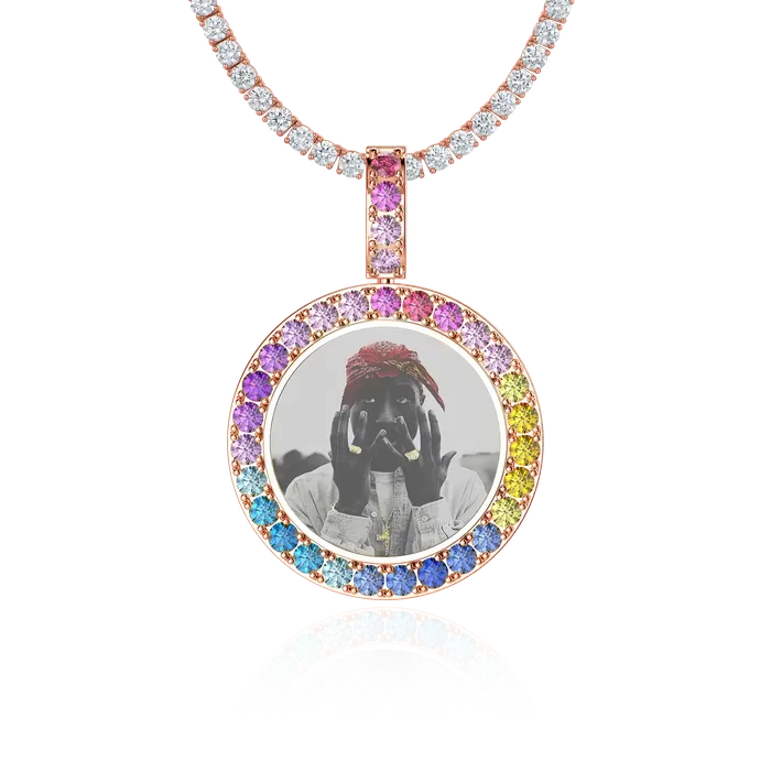 Necklaces Aporro Brand Custom LabGrown Gemstone Photo Pendant Necklaces Aporro Brand Custom LabGrown Gemstone Photo Pendant