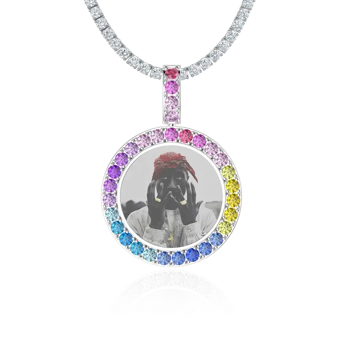 Necklaces Aporro Brand Custom LabGrown Gemstone Photo Pendant Necklaces Aporro Brand Custom LabGrown Gemstone Photo Pendant