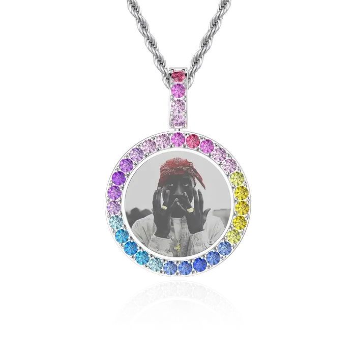 Necklaces Aporro Brand Custom LabGrown Gemstone Photo Pendant Necklaces Aporro Brand Custom LabGrown Gemstone Photo Pendant