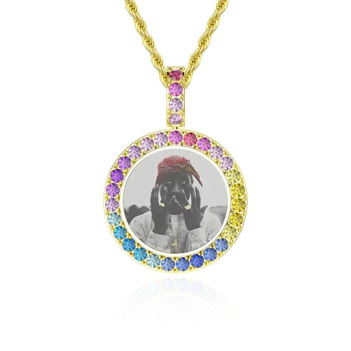 Necklaces Aporro Brand Custom LabGrown Gemstone Photo Pendant Necklaces Aporro Brand Custom LabGrown Gemstone Photo Pendant