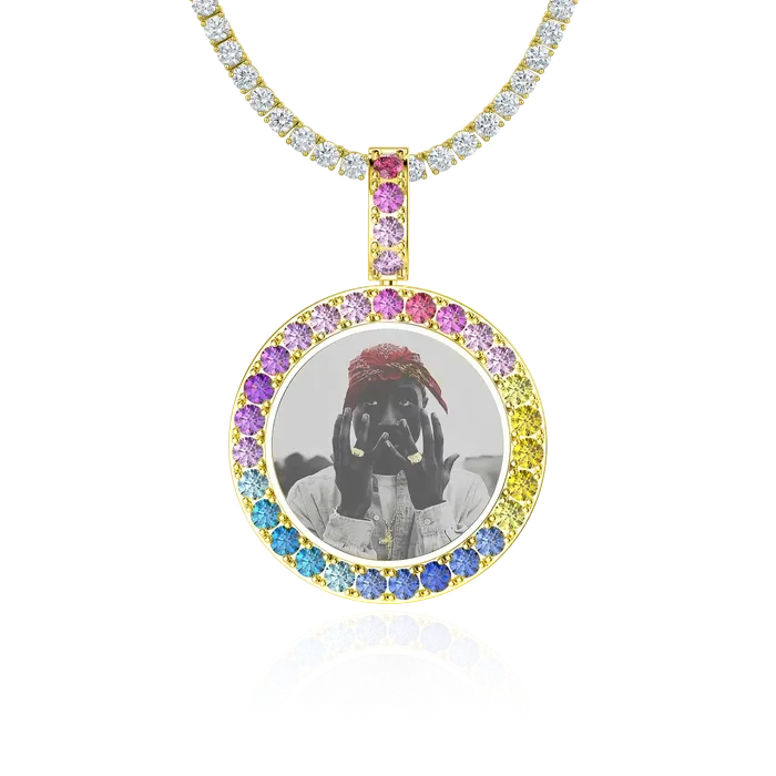 Necklaces Aporro Brand Custom LabGrown Gemstone Photo Pendant Necklaces Aporro Brand Custom LabGrown Gemstone Photo Pendant