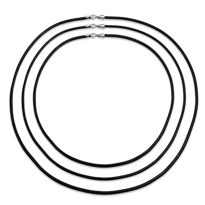 Necklaces BlingJewelry Wholesale Genuine Black Leather Cord Necklace for Men with Sterling Silver Clasp 1624 Inch Necklaces BlingJewelry Wholesale Genuine Black Leather Cord Necklace for Men with Sterling Silver Clasp 1624 Inch
