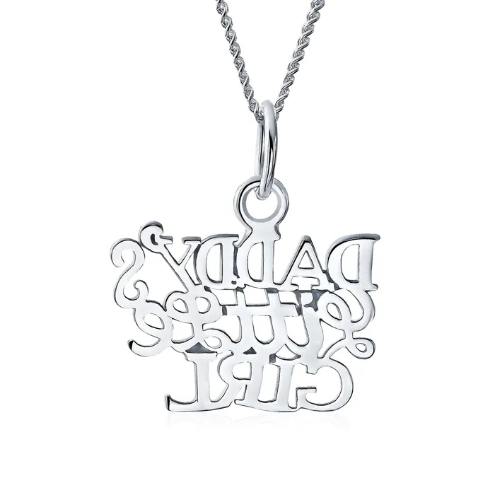 Necklaces BlingJewelry Wholesale Inspirational Daddys Little Girl Pendant Necklace for Daughter in Sterling Silver
