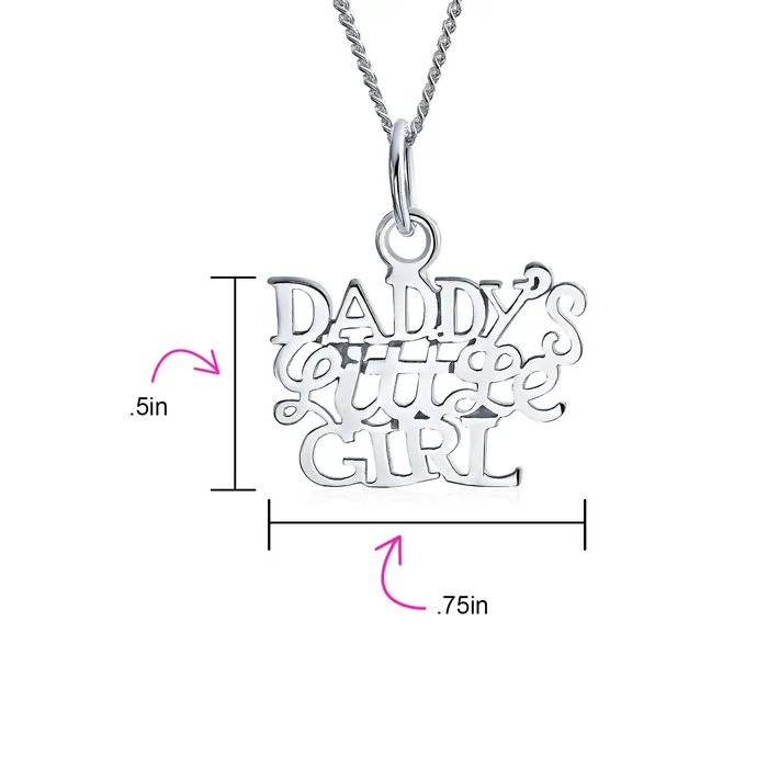 Necklaces BlingJewelry Wholesale Inspirational Daddys Little Girl Pendant Necklace for Daughter in Sterling Silver