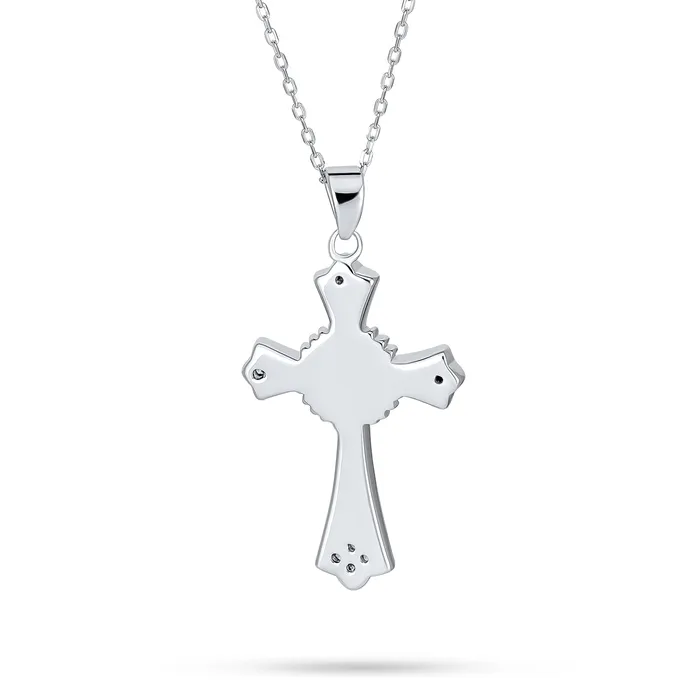 Necklaces BlingJewelry Wholesale Silver Opal CZ Cross Pendant Necklace 18in Chain Necklaces BlingJewelry Wholesale Silver Opal CZ Cross Pendant Necklace 18in Chain